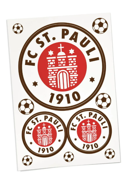 FC St. Pauli - Aufkleber Logo 3er Set